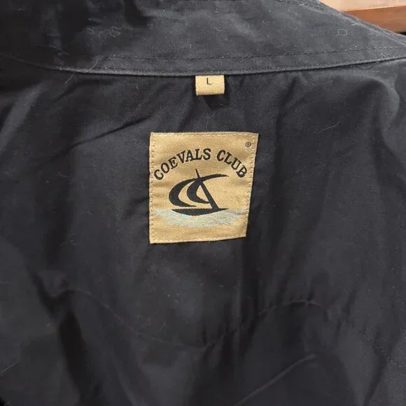 SAFARI SLEEVE!  (has button to stay rolled up) Black Dressy Casual Button Down - Picture 2 of 7